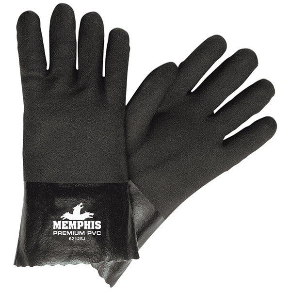 MCR Safety 6212SJ Premium Grade Supported PVC Gloves, Double Dipped, 12 Gauntlets, 6212SJ