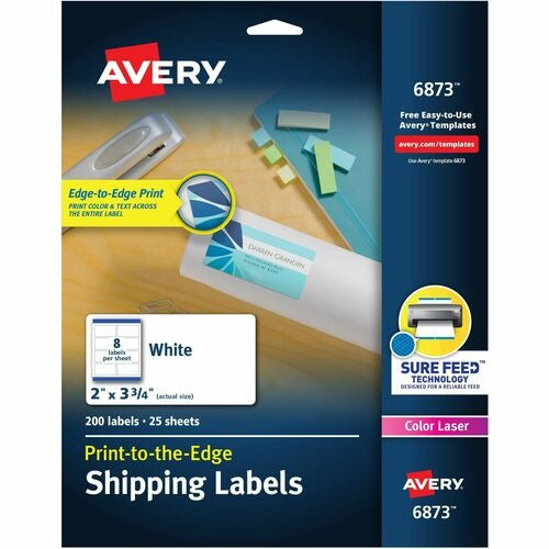 AVERY Avery AVE6873 Mailing Labels 2x3.75 in Matte White 200 Pack