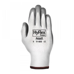 Ansell 11-800-9 Hyflex 15G White Nylon Oil Free Liner Gray Nitrile Rubber Palm Coat Sz 9