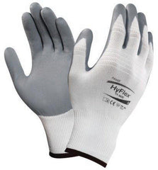 Ansell 11-800-10 HyFlex 15G White Nylon Oil-Free Liner, Gray Nitrile Rubber Palm Coat, Size 10