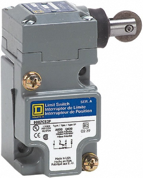 SCHNEIDER ELECTRIC Square D 9007C52F Limit Switch Spdt Nc Roller Plunger 600V