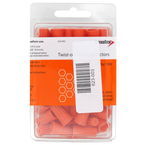 Diversitech 623-003 Devco Wire Connector in Orange 100 Pack