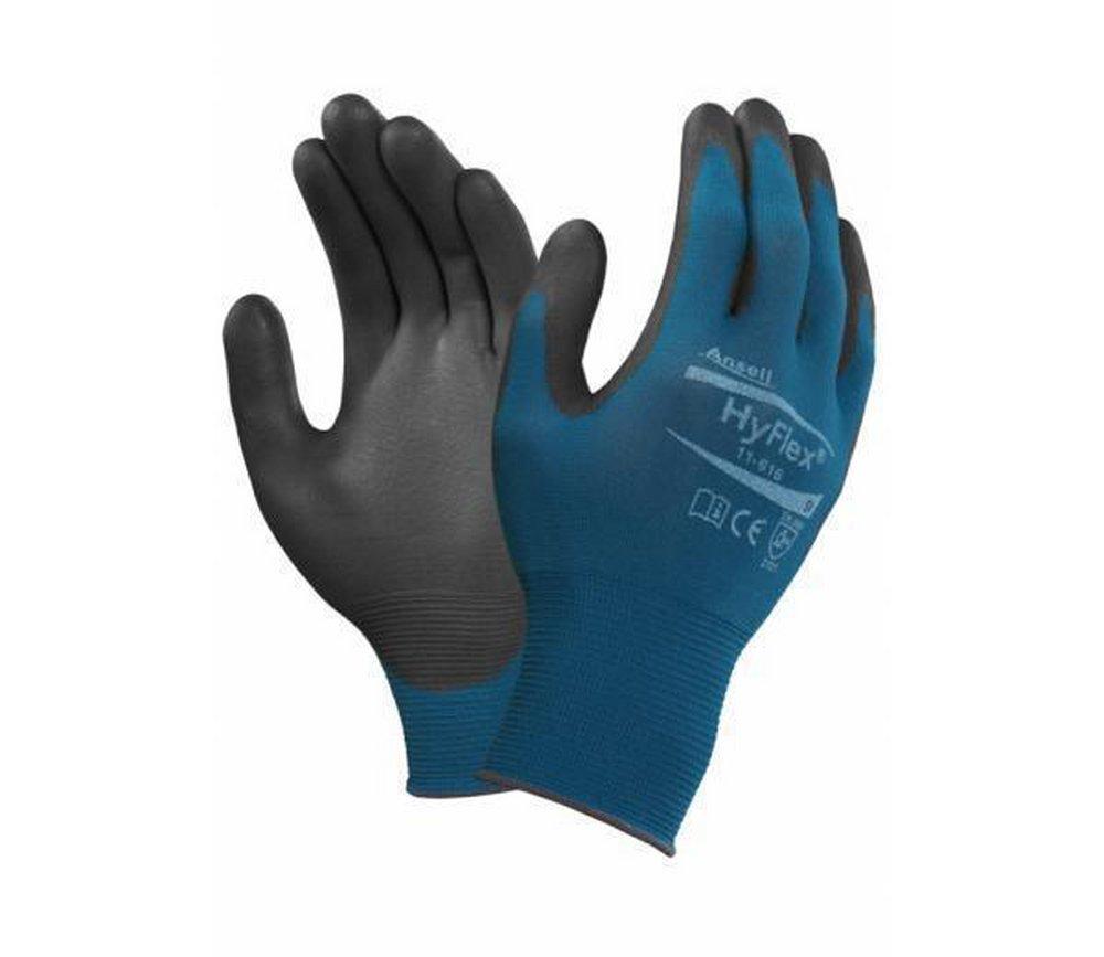 Ansell 11-618-9 HyFlex Plastic Ultralight Glove Size 9 Black Dark Blue