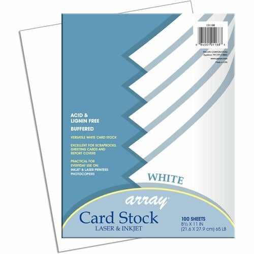 PACON Pacon PAC101188 Heavyweight Cardstock 65 Lb White 100 Pack