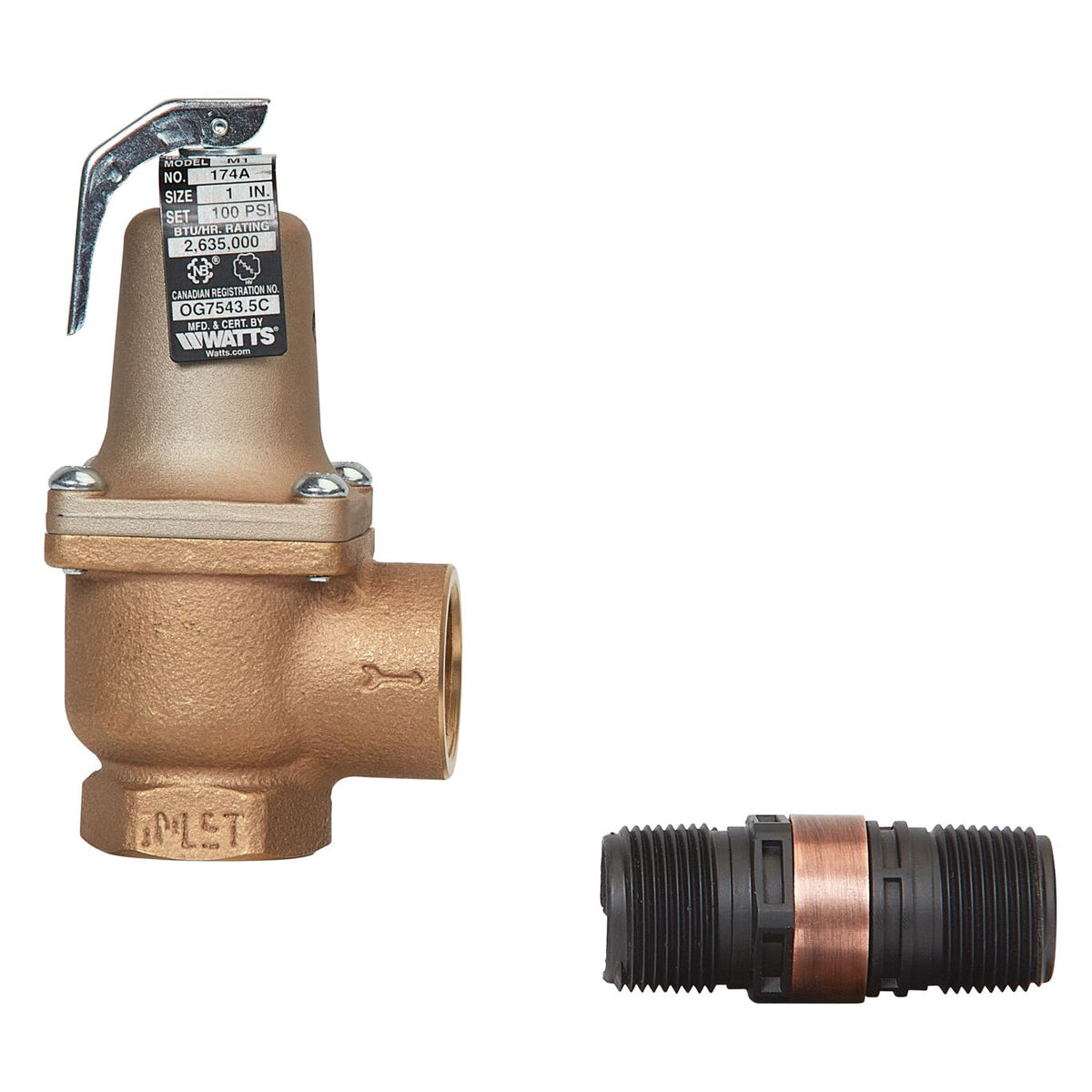 Watts 174A-125-FS 125PSI Relief Valve