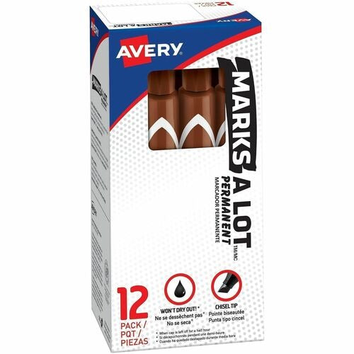 AVERY Avery AVE08881 Permanent Chisel Tip Marker Brown