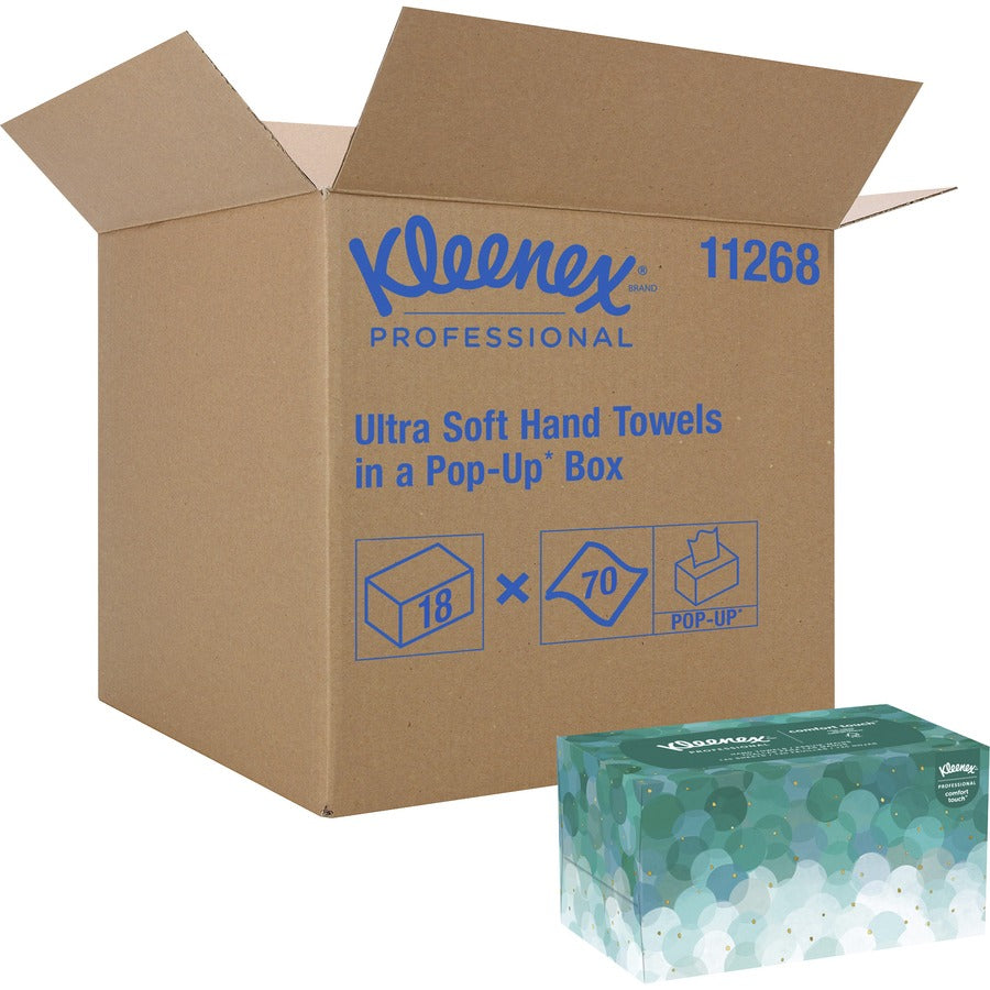 KIMBERLY-CLARK Kimberly-Clark KCC11268CT Ultra Soft Hand Towels 1-Ply (9 x 10.5, 70/Box, 18/Carton)