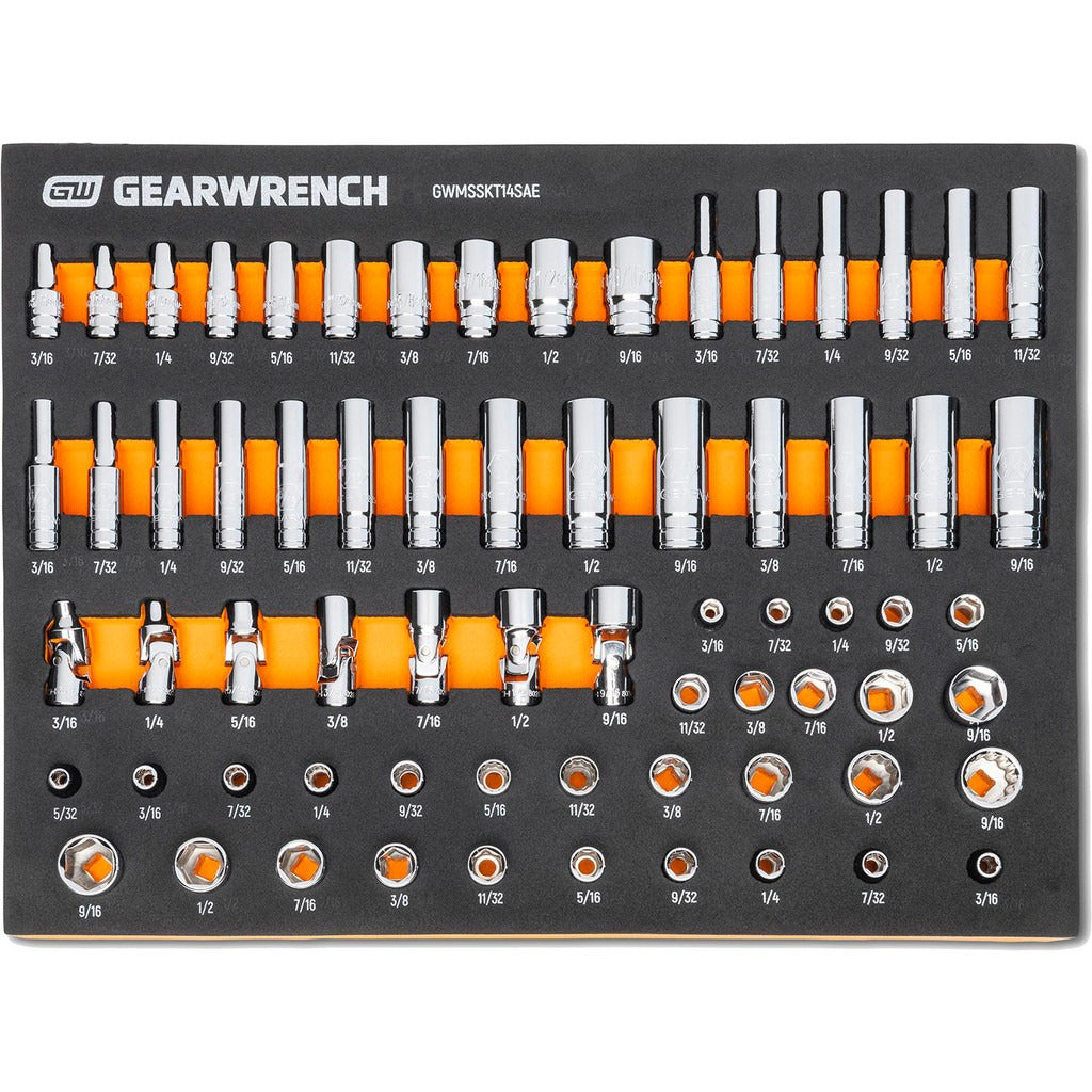 GEARWRENCH Gearwrench GWMSSKT14SAE 68 Pc 1/4 in Drive Sae Socket Set