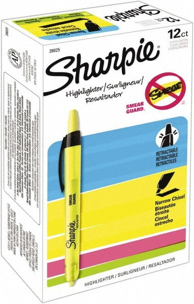SHARPIE Sharpie 28025 Fluorescent Yellow Chisel Tip Highlighter