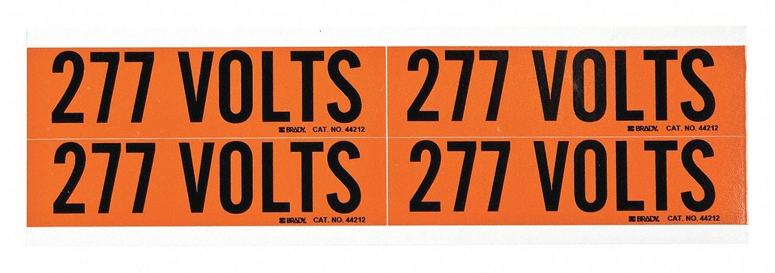 BRADY Brady 44212 Conduit and Voltage Label Cloth Semi-Gloss 277V (1.125 in x 4.125 in)