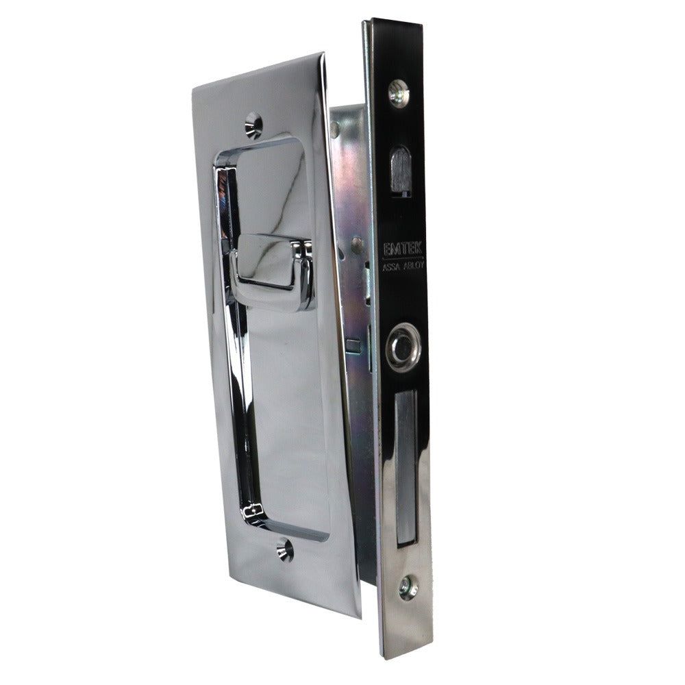 EMTEK Emtek 2115US26138 Pocket Door Mortise Lock Polished Chrome
