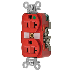 Hubbell HBL8300RED 20 Amp 125 Volt 2-Pole 3-Wire NEMA 5-20R Red Straight Blade Duplex Receptacle