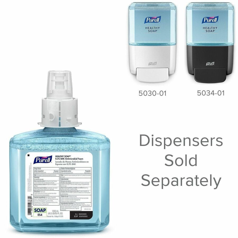 GOJO Gojo GOJ507902 Purell Healthy Soap ES4 0.5% BAK Antimicrobial Foam Refill 1.27 Quart (2 / Carton)