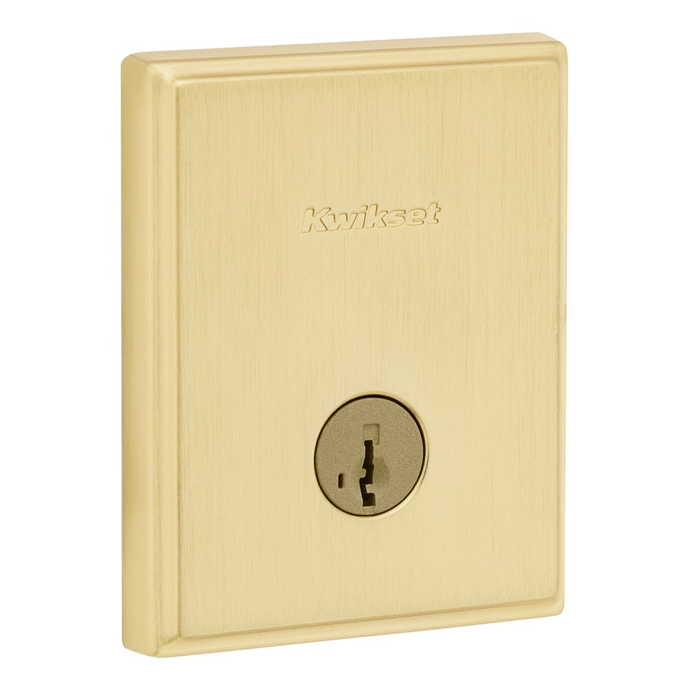 KWIKSET Kwikset 258TRCT-4S.STRKP Crosstown Smartkey Deadbolt Satin Brass