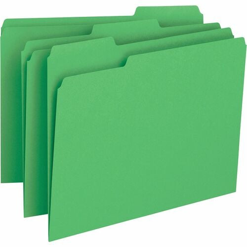 BUSINESS SOURCE Business Source BSN65777 File Folder 1/3 Cut Letter Green 100