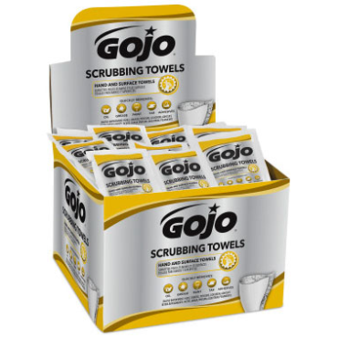 Gojo 6380-04 Scrubbing Towels Heavy-Duty 80 Count Counter Display