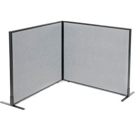 GLOBAL INDUSTRIAL Global Industrial 695030GY 2-panel Corner Room Divider Gray
