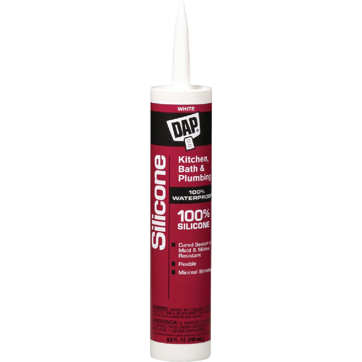 DAP Dap 7079808640 Kitchen Bath Silicone Sealant White