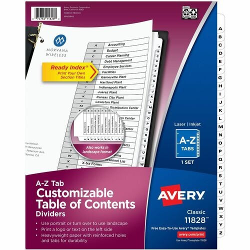 AVERY Avery AVE11828 Ready Index Dividers A-z Tabs