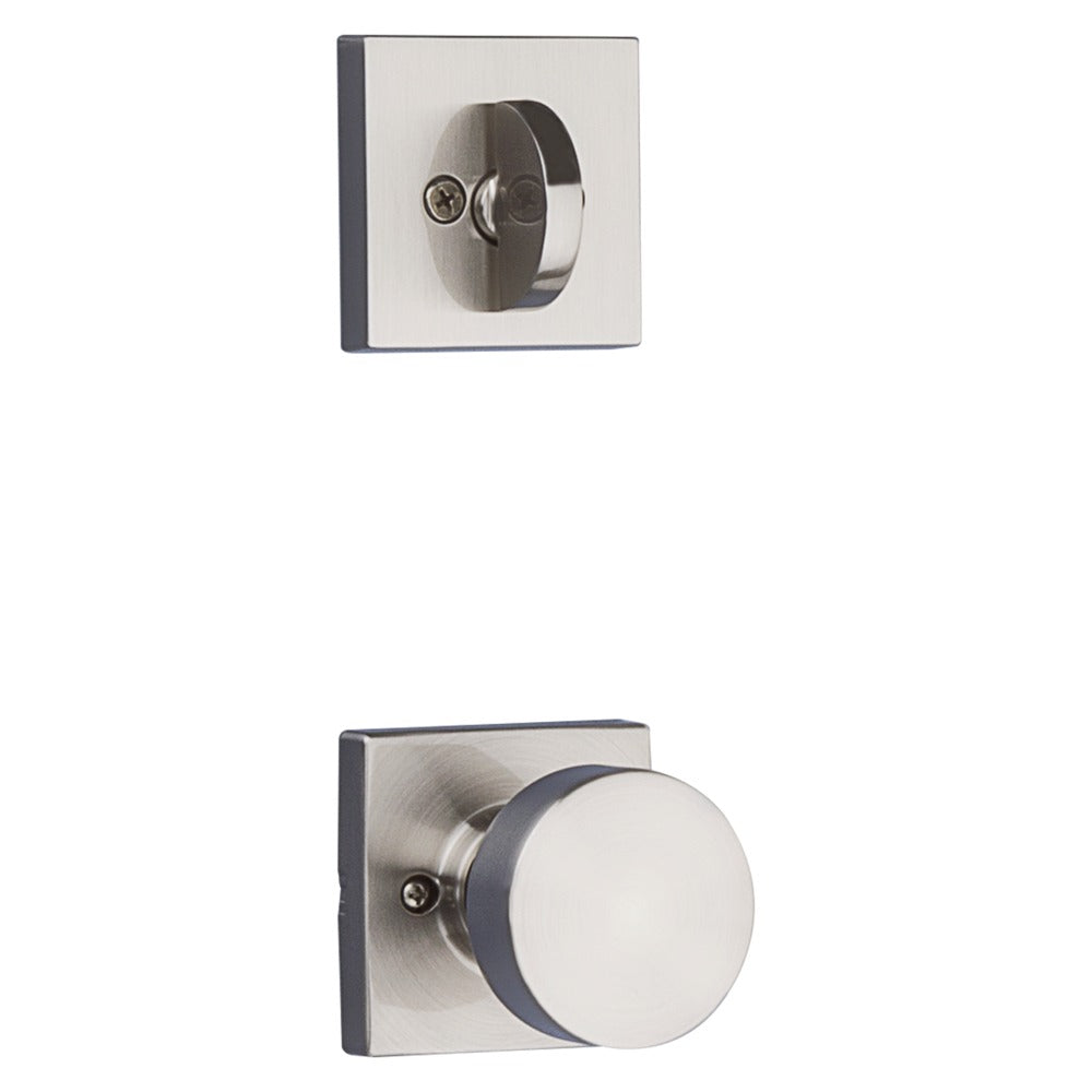 KWIKSET Kwikset 966PSKSQT-15.UNIV Pismo Knob Handleset Trim Satin Nickel