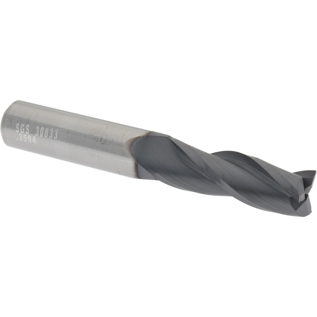 KYOCERA SGS PRECISION TOOLS Sgs 30833 Square End Mill 23/64 in 3 Flute Solid Carbide