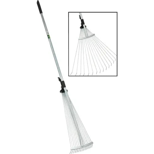 BEST GARDEN Best Garden R4 25 In. Steel Leaf Rake With 48 In. Steel Handle (15-Tine)