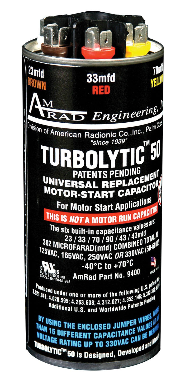 RHEEM RHEEM TURBOLYTIC50 Universal Motor Start Capacitor