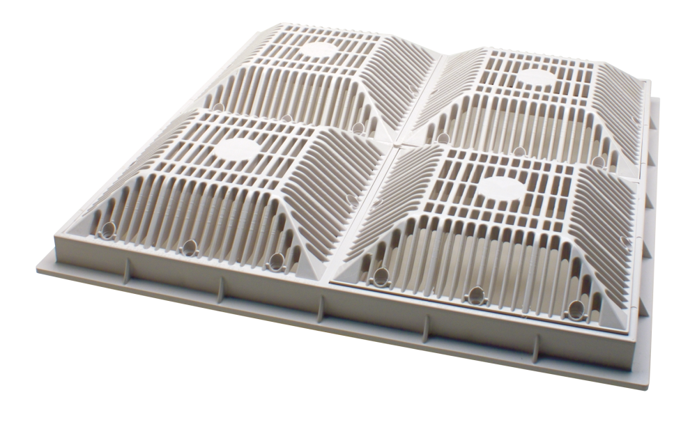 Waterway Plastics 640-4770 V Pool Frame & Grate | 18x18 White