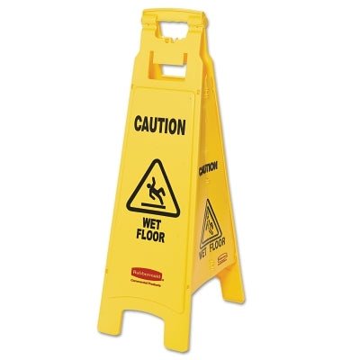 Rubbermaid Commercial FG611277YEL Floor Safety Sign Caution Wet Floor Yellow 26 in L x 11 in W