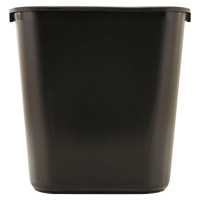 Rubbermaid FG295600BLA Deskside Plastic Wastebasket Rectangular 7 Gal Black