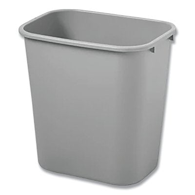 Rubbermaid Commercial FG295600GRAY Deskside Wastebaskets 7 Gal Plastic Gray