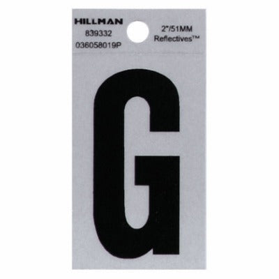 HILLMAN Hillman Fasteners 839332 Adhesive Vinyl Letter G 2in Black