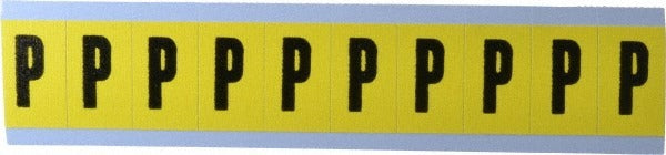 STRANCO Stranco SB4-P Letter Label P Rectangle 0.875 in Yellow Vinyl