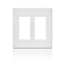 Leviton 80309-SW 2-Gang Decora Plus Screwless Wall Plate White