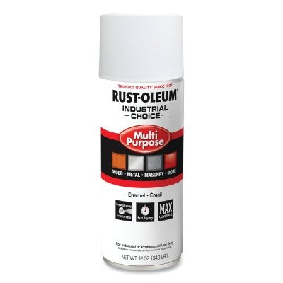 Rust-Oleum 1690830V Industrial Choice 1600 System Multi-Purpose Enamel Spray Paint, Flat White, 12 oz.