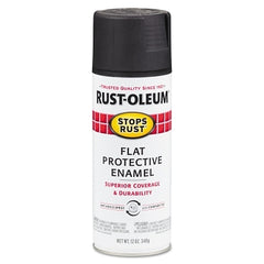 Rust-Oleum 7776830 Stops Rust Protective Enamel Spray Paint 12 oz Black Flat Finish