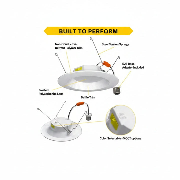 HALCO LIGHTING Halco Lighting 89017 Residential Retrofit Downlight 10W (6in) RDLC-6-CS-BT-120V
