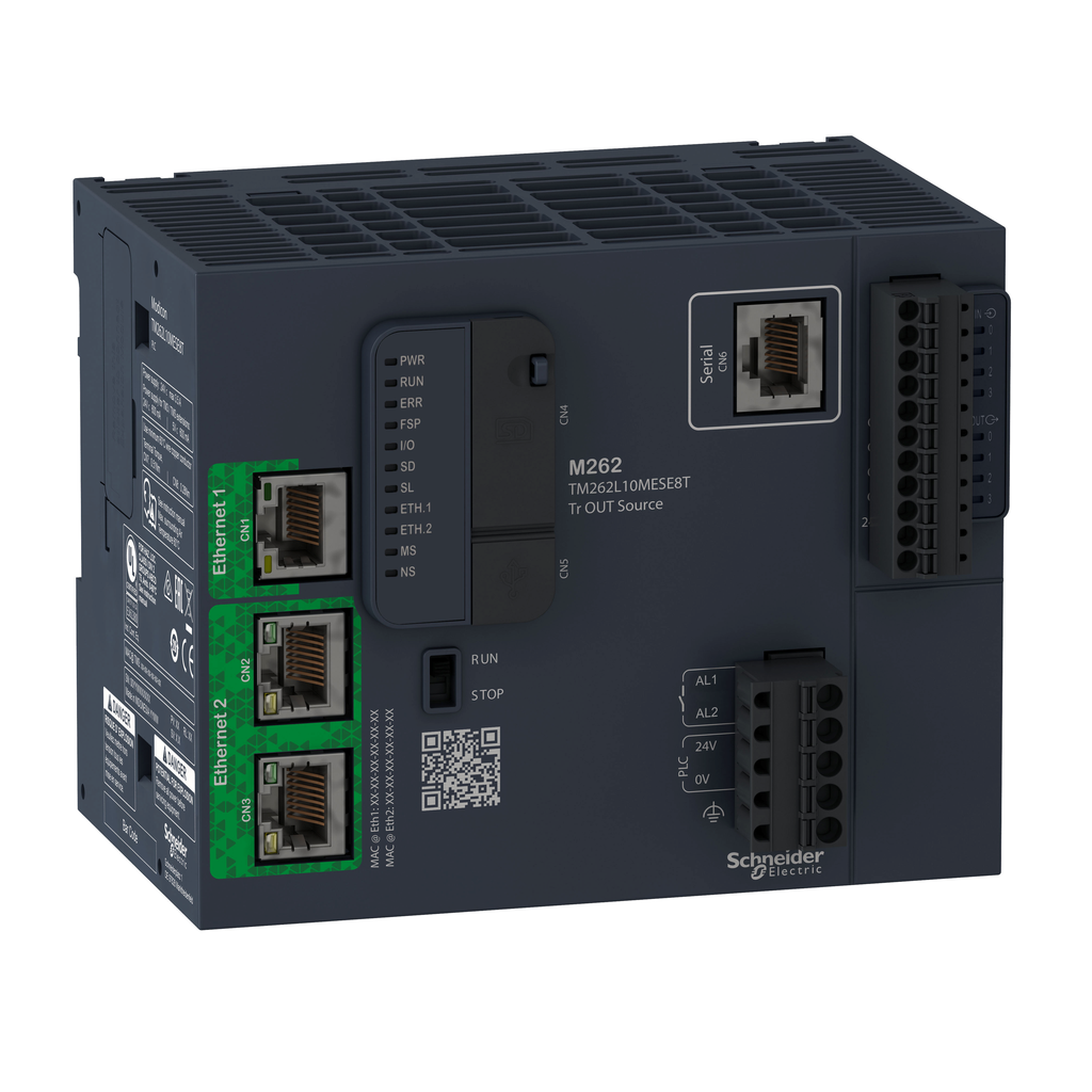 Schneider Electric TM262L10MESE8T logic controller, 5ns per instruction, Ethernet