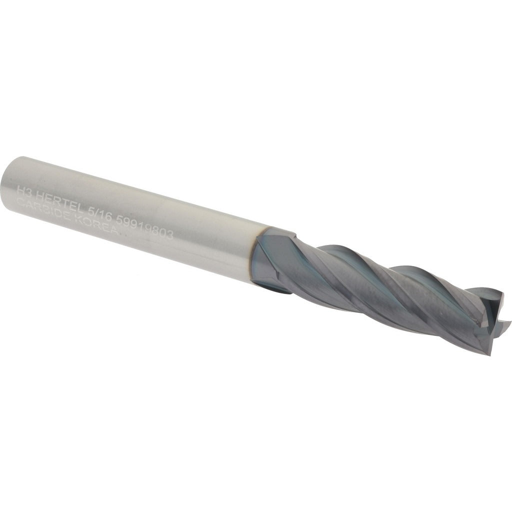 HERTEL Hertel 750443 Square End Mill 5/16 in 4 Flute Solid Carbide