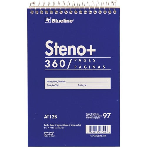 REDIFORM Rediform REDAT12B Steno Pad 360 Pages 6x9 Blue