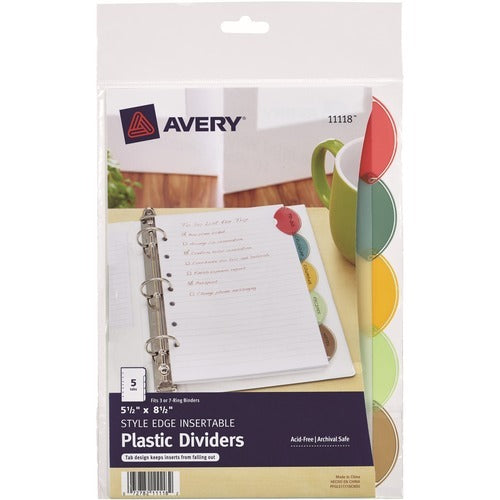AVERY Avery AVE11118 Plastic Mini Dividers 5.5x8.5 in 7-hole