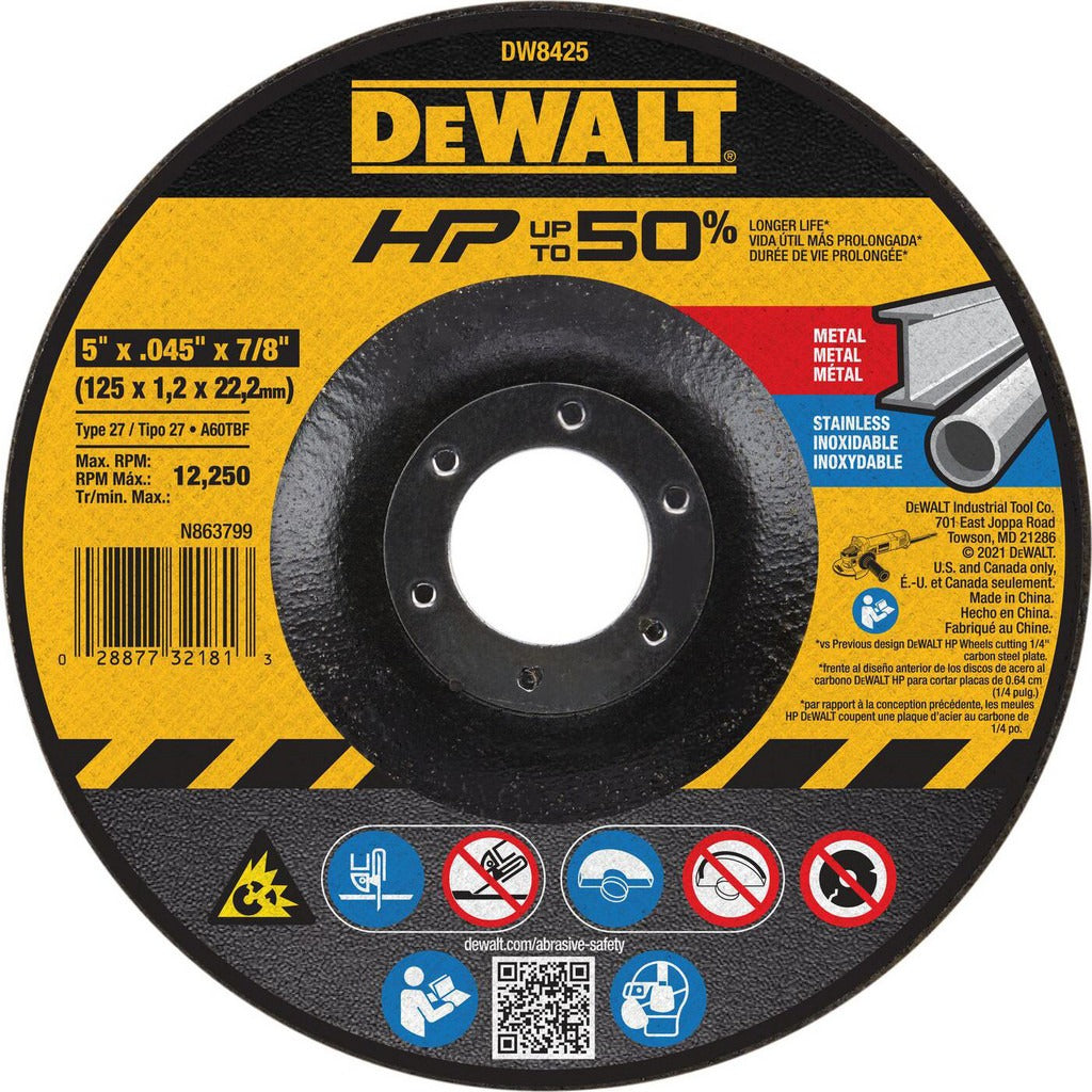 DEWALT Dewalt DW8425 Grinding Wheel 5 in Type 27 60 Grit