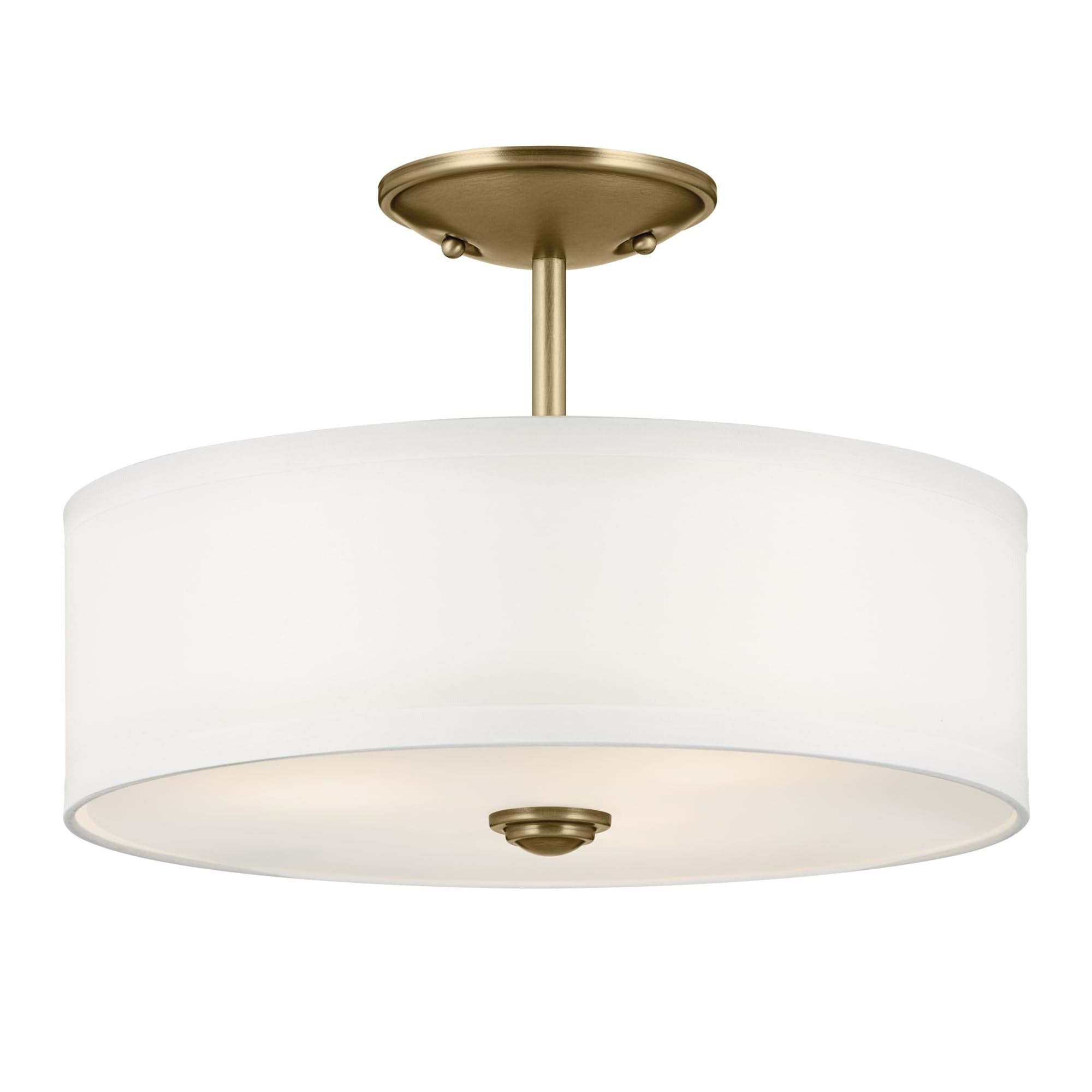 KICHLER Kichler 43675NBR Semi-flush Mount Light 3-light Natural Brass