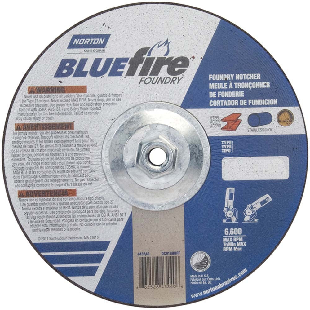 NORTON Norton 66252843240 Type 27 Grinding Wheel 9 in 24 Grit