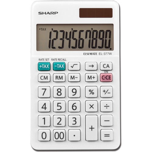 SHARP Sharp SHREL377WB 10-digit Pocket Calculator Solar Battery