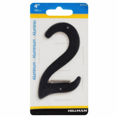 HILLMAN Hillman Fasteners 841620 Black Nail-on House Number 2 4in
