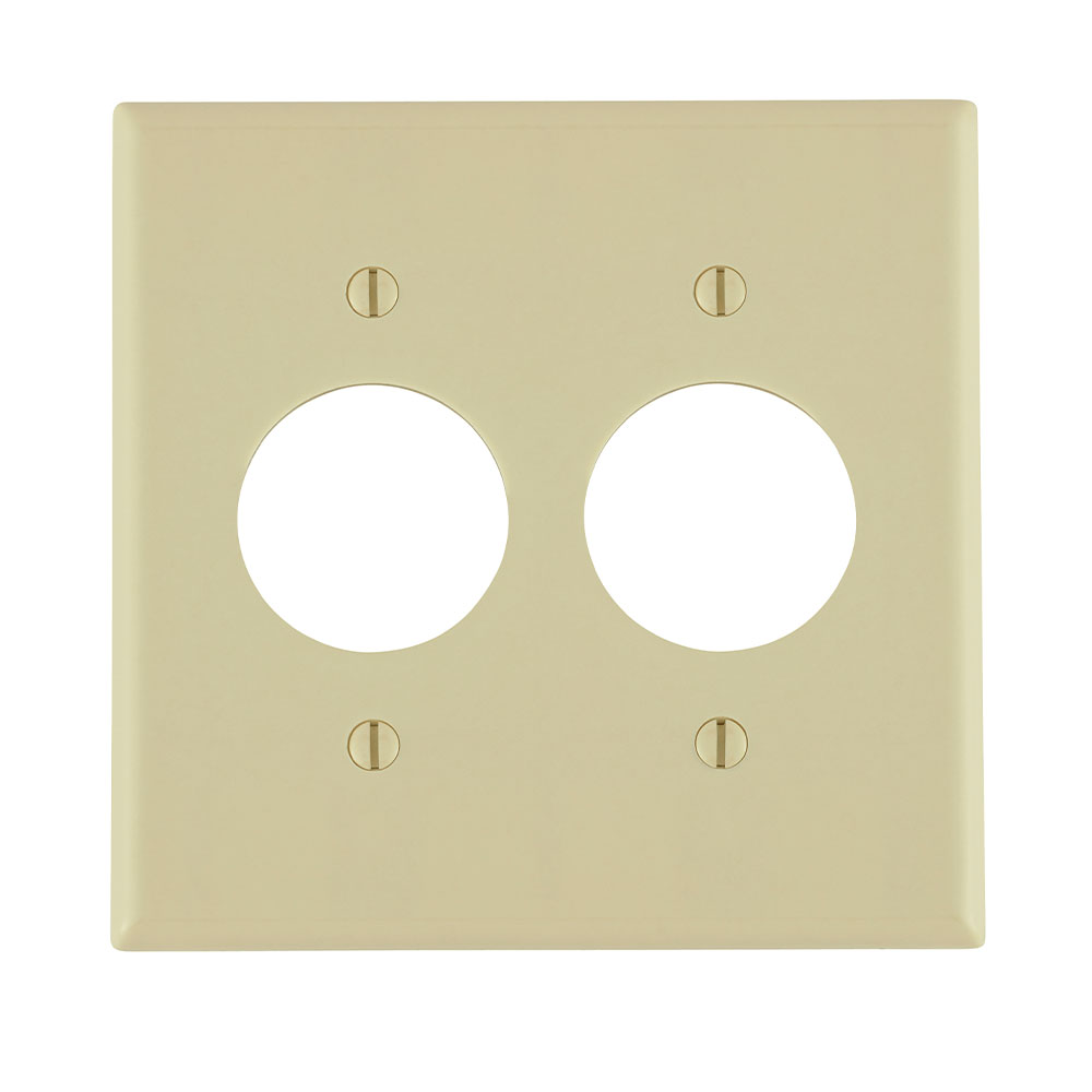 Leviton 86052 2-Gang 1.406 Hole Wallplate Standard Size Thermoset Ivory