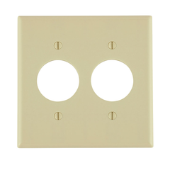 Leviton 86052 2-Gang 1.406 Hole Wallplate Standard Size Thermoset Ivory