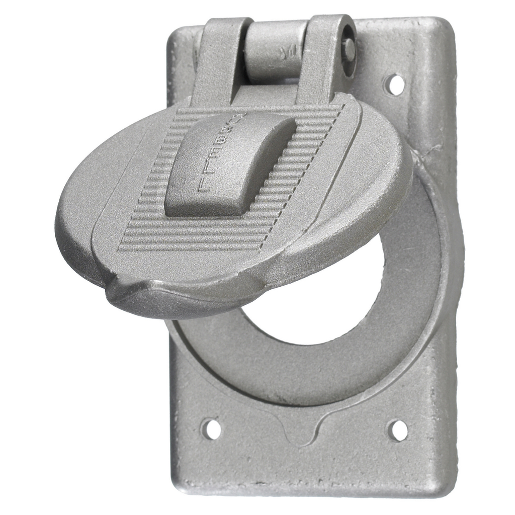 Hubbell HBL7420 Twist-Lock Weatherproof Cover, for Single Flush Receptacle. Vertical Mount