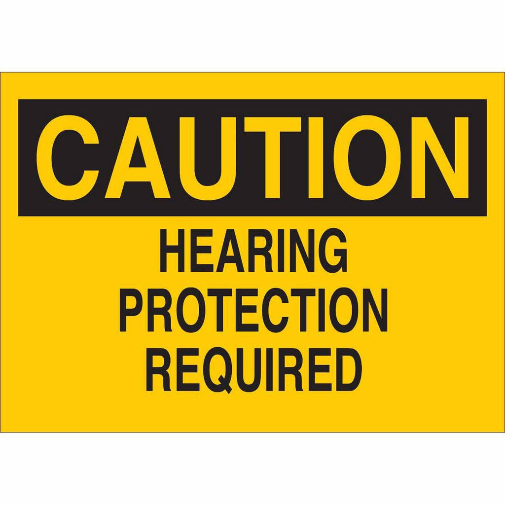 BRADY Brady 22407 Caution Hearing Protection Required Sign